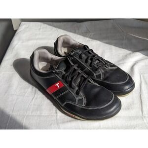 True Linkswear Mens Golf Shoes Spikeless Black Leather Mens US 8